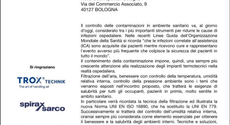L'11 Giugno Appuntamento A Bologna Con Spirax Sarco E Trox